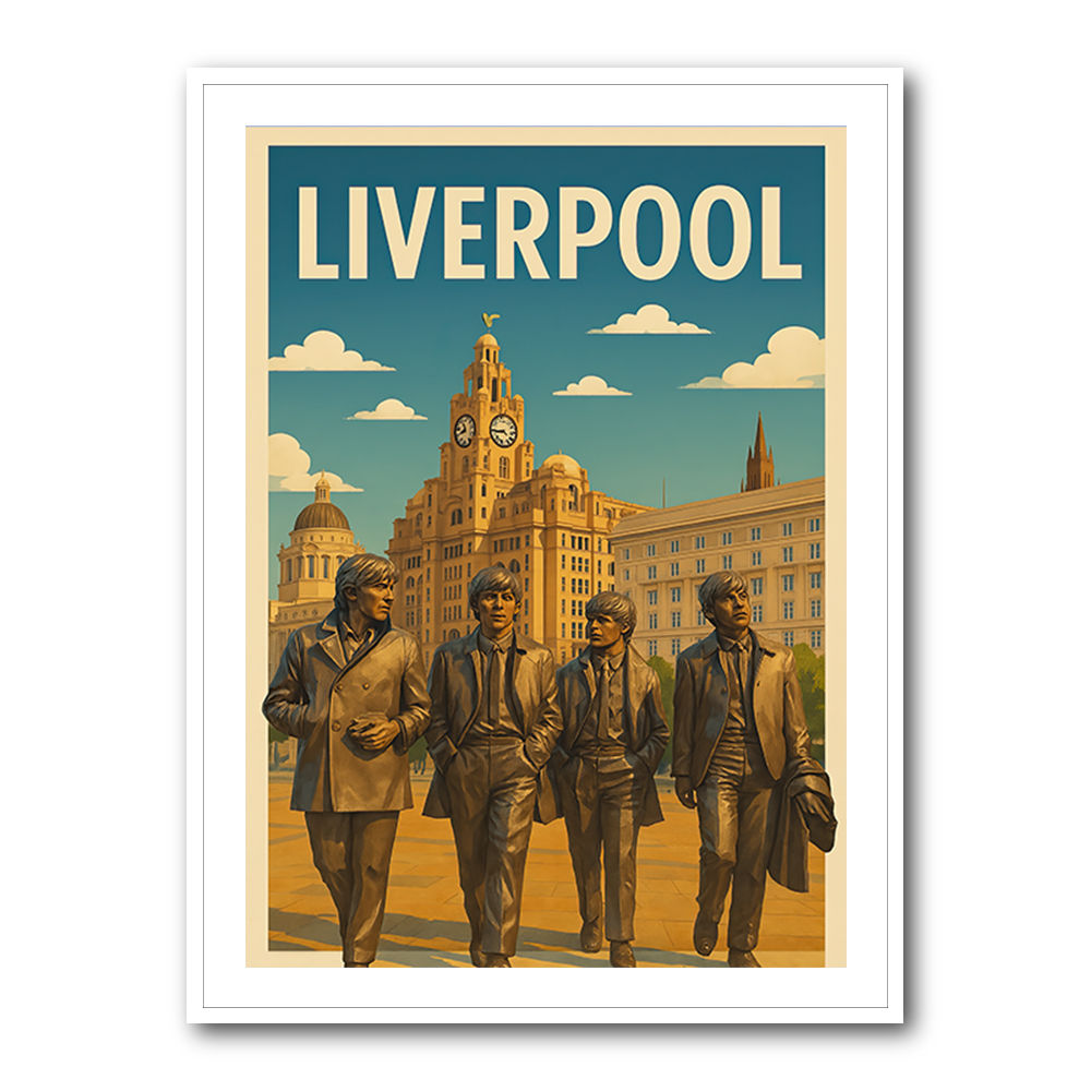 The Beatles Liverpool Travel Poster Wall Art The Beatles Liverpool Travel Poster Wall Art