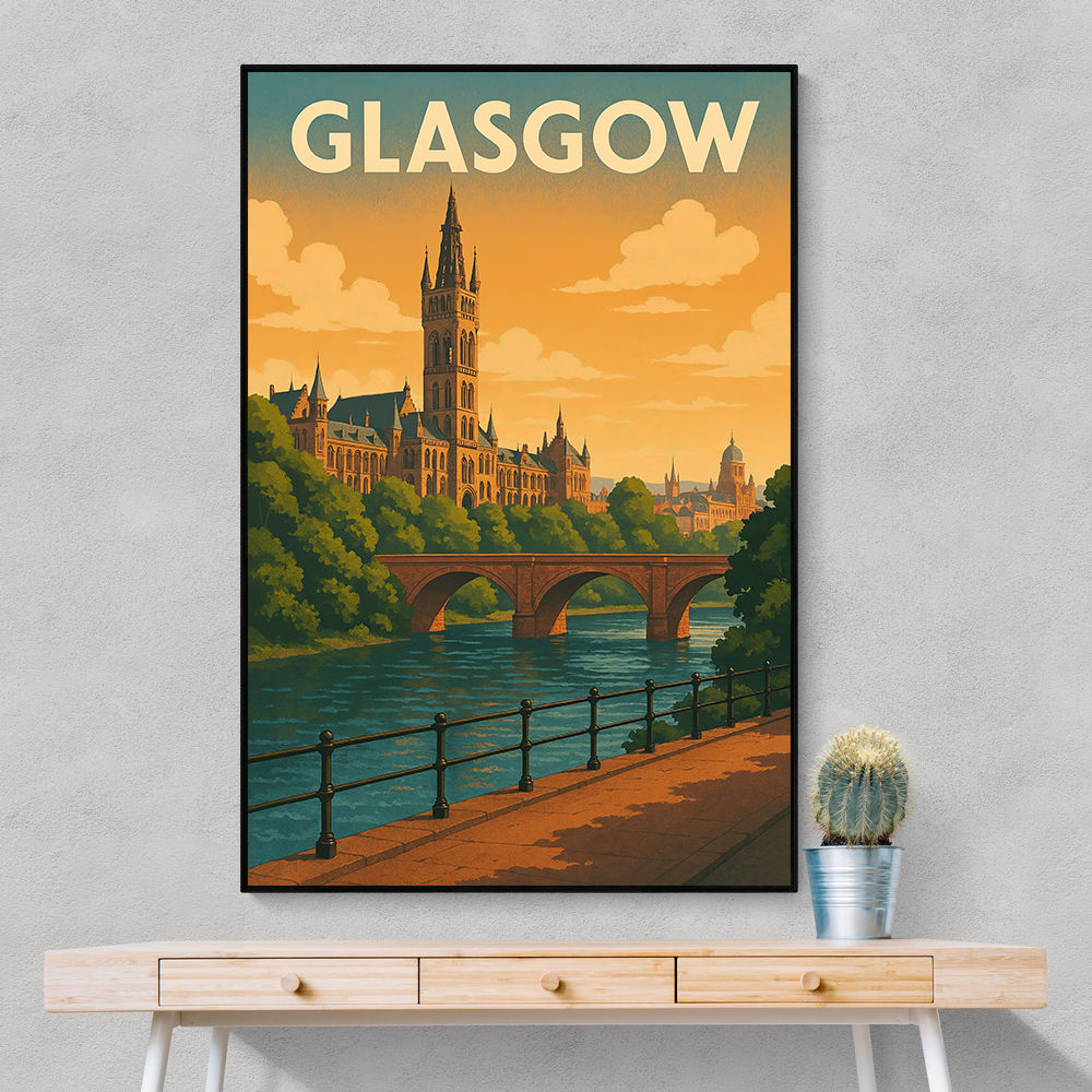 Glasgow Travel Poster 2 Wall Art
