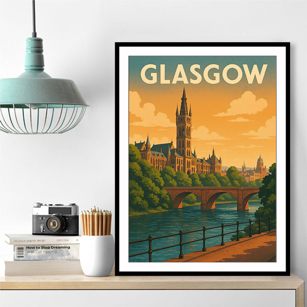 Glasgow Travel Poster 2 Wall Art