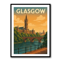 Glasgow Travel Poster 2 Wall Art