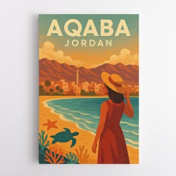 Aqaba Jordan Travel Poster 1 Wall Art