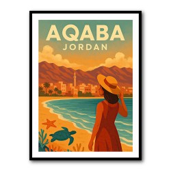 Aqaba Jordan Travel Poster 1 Wall Art