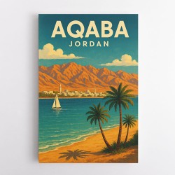 Aqaba Jordan Travel Poster Wall Art