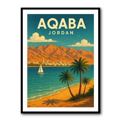 Aqaba Jordan Travel Poster Wall Art