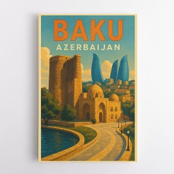 Baku Travel Poster 1 Wall Art