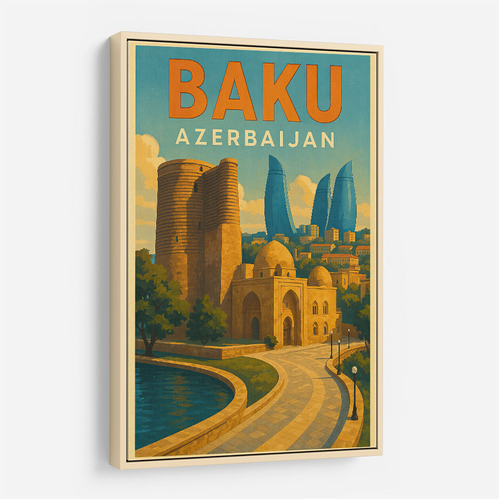 Baku Travel Poster 1 Wall Art Baku Travel Poster 1 Wall Art