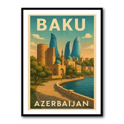Baku Travel Poster Wall Art
