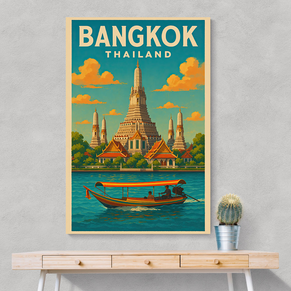 Bangkok Thailand Travel Poster 1 Wall Art Bangkok Thailand Travel Poster 1 Wall Art