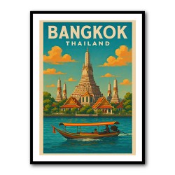 Bangkok Thailand Travel Poster 1 Wall Art