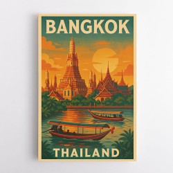 Bangkok Thailand Travel Poster Wall Art