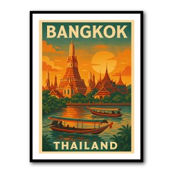 Bangkok Thailand Travel Poster Wall Art