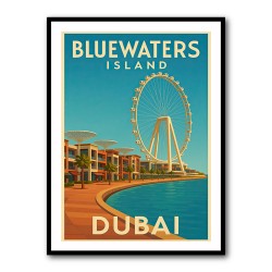 Bluewaters Island Dubai Poster 1 Wall Art
