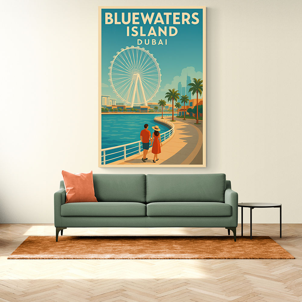 Bluewaters Island Dubai Poster Wall Art Bluewaters Island Dubai Poster Wall Art