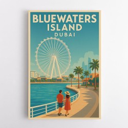 Bluewaters Island Dubai Poster Wall Art