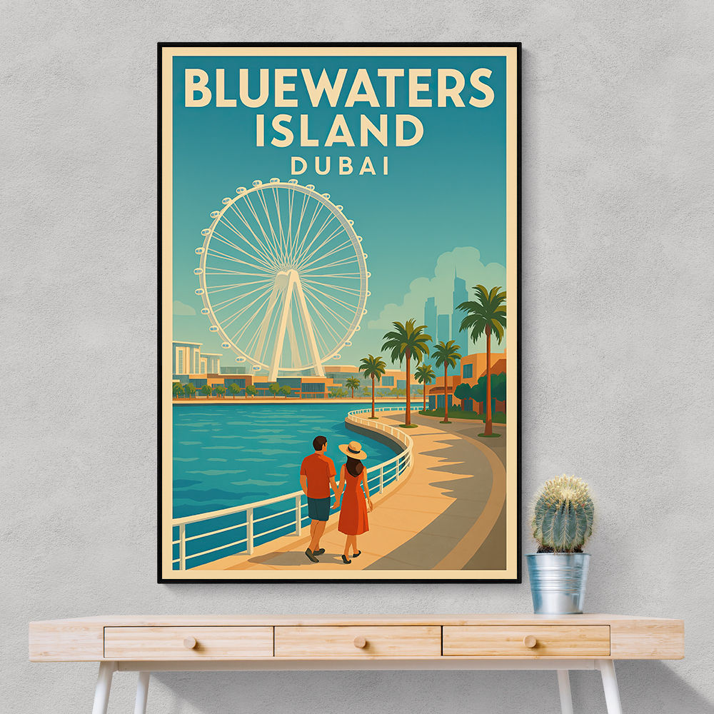 Bluewaters Island Dubai Poster Wall Art Bluewaters Island Dubai Poster Wall Art