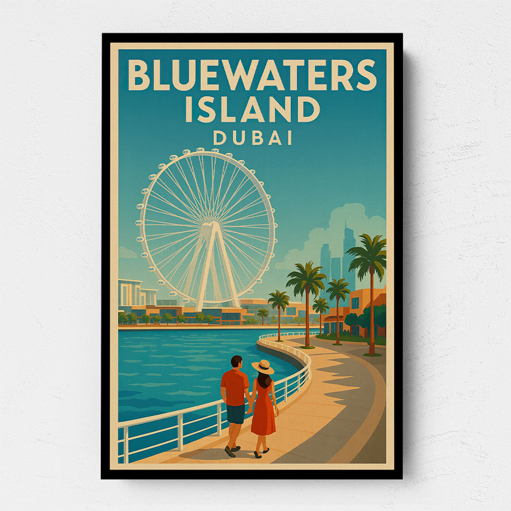 Bluewaters Island Dubai Poster Wall Art Bluewaters Island Dubai Poster Wall Art