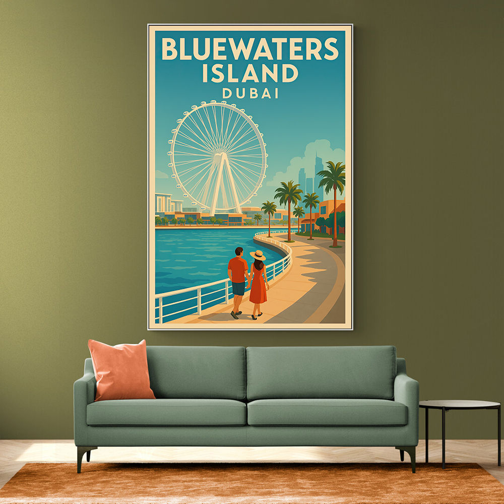 Bluewaters Island Dubai Poster Wall Art Bluewaters Island Dubai Poster Wall Art