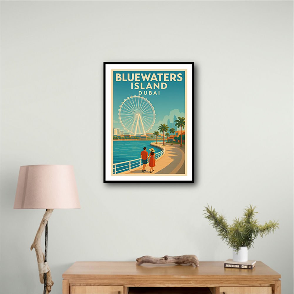 Bluewaters Island Dubai Poster Wall Art Bluewaters Island Dubai Poster Wall Art
