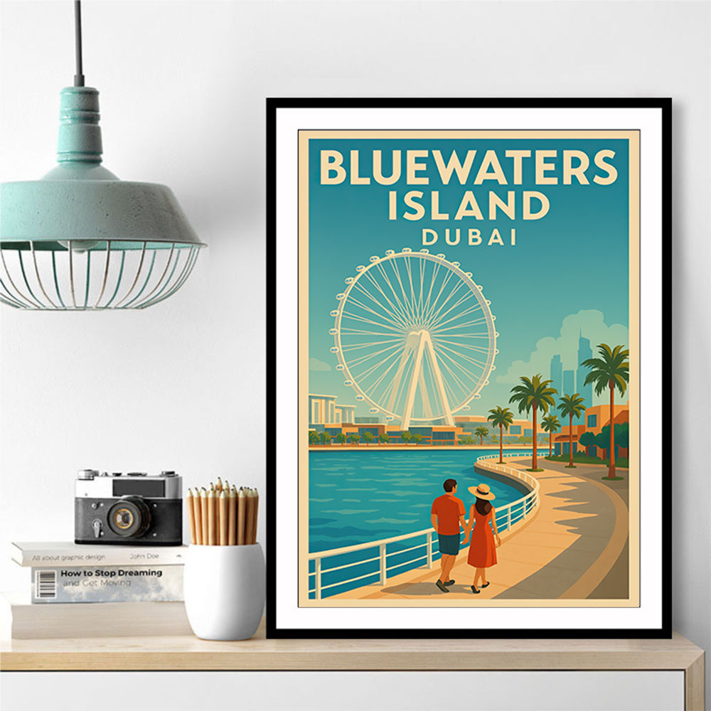 Bluewaters Island Dubai Poster Wall Art Bluewaters Island Dubai Poster Wall Art