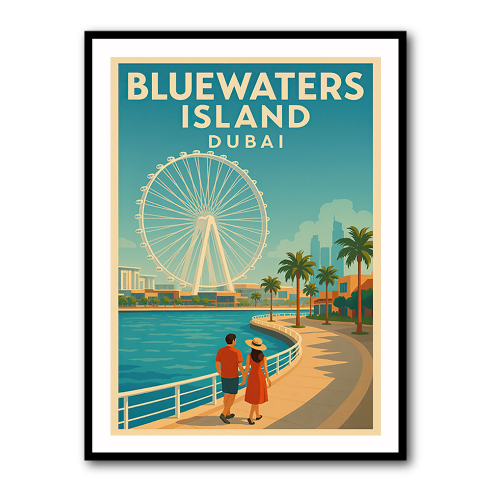 Bluewaters Island Dubai Poster Wall Art Bluewaters Island Dubai Poster Wall Art