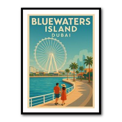 Bluewaters Island Dubai Poster Wall Art