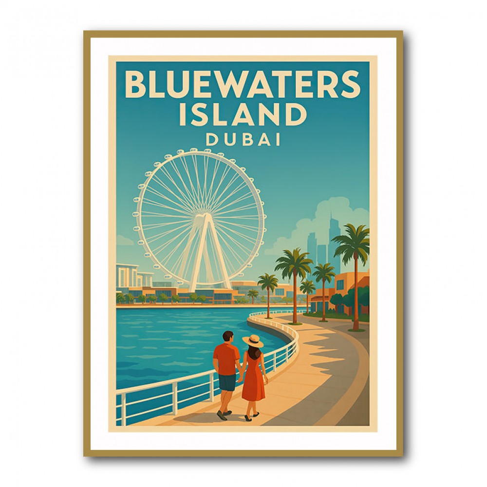 Bluewaters Island Dubai Poster Wall Art Bluewaters Island Dubai Poster Wall Art