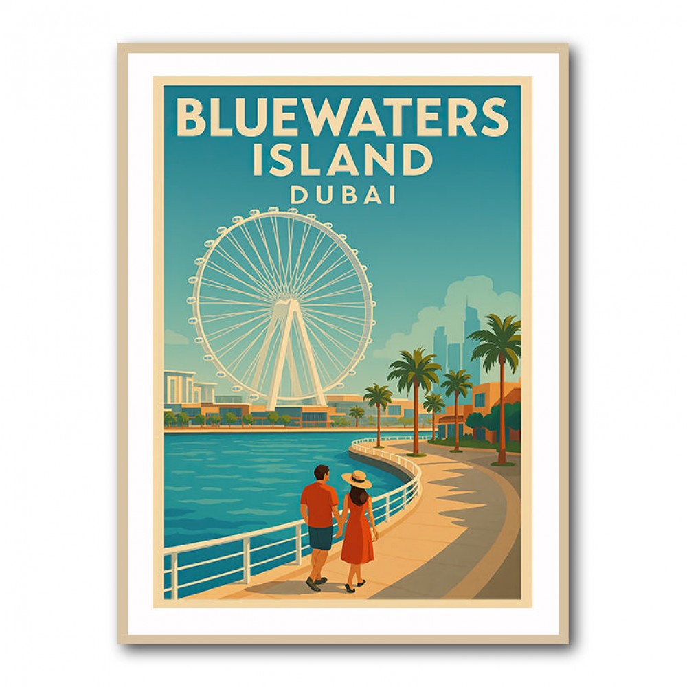 Bluewaters Island Dubai Poster Wall Art Bluewaters Island Dubai Poster Wall Art