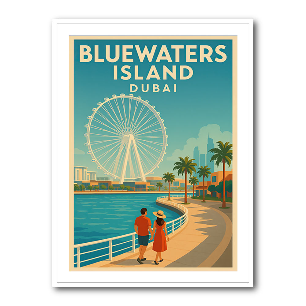 Bluewaters Island Dubai Poster Wall Art Bluewaters Island Dubai Poster Wall Art