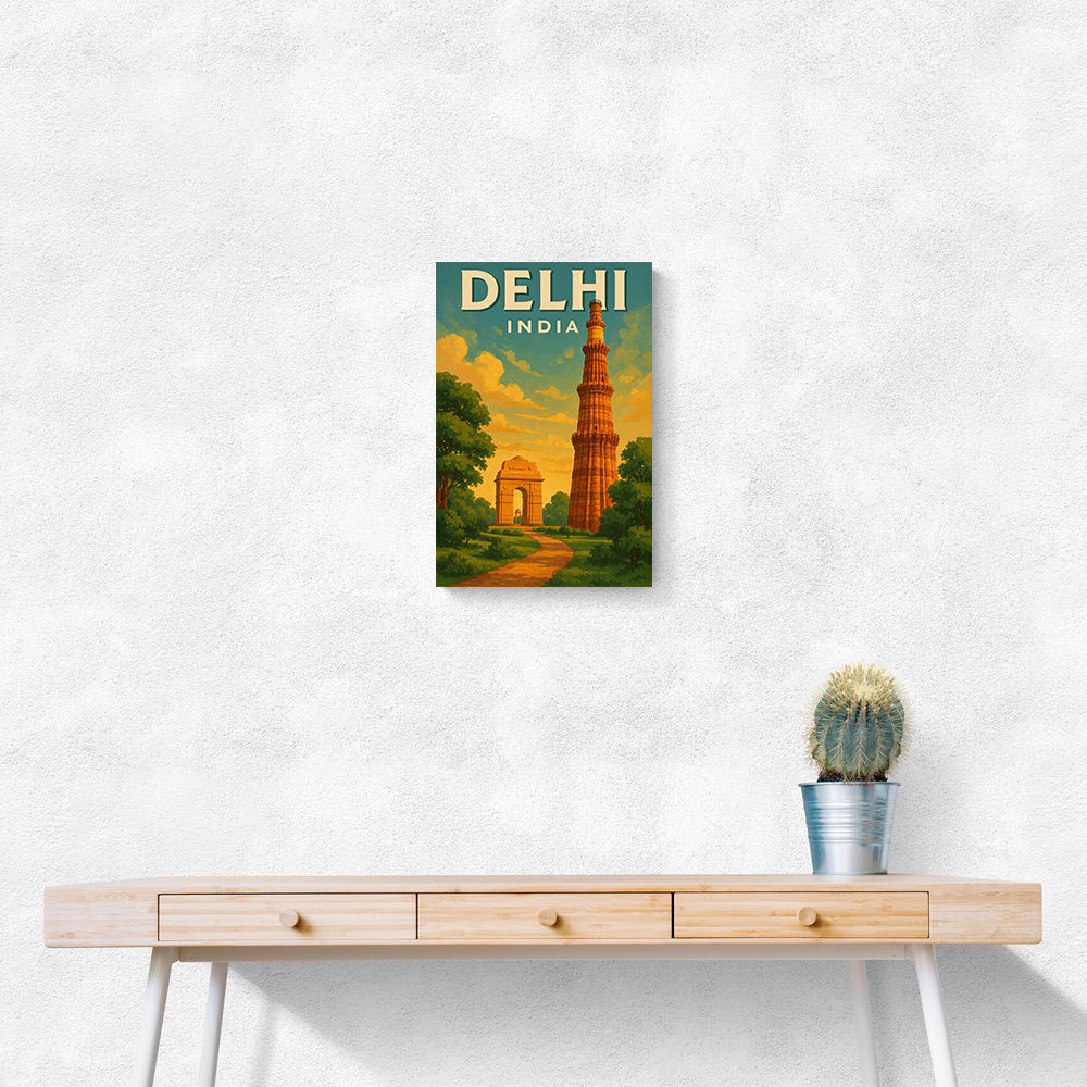 Delhi India Travel Poster 1 Wall Art Delhi India Travel Poster 1 Wall Art
