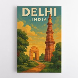 Delhi India Travel Poster 1 Wall Art