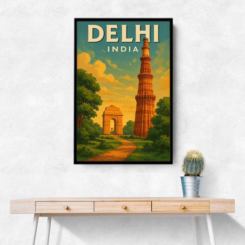 Delhi India Travel Poster 1 Wall Art Delhi India Travel Poster 1 Wall Art