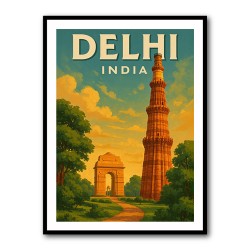 Delhi India Travel Poster 1 Wall Art