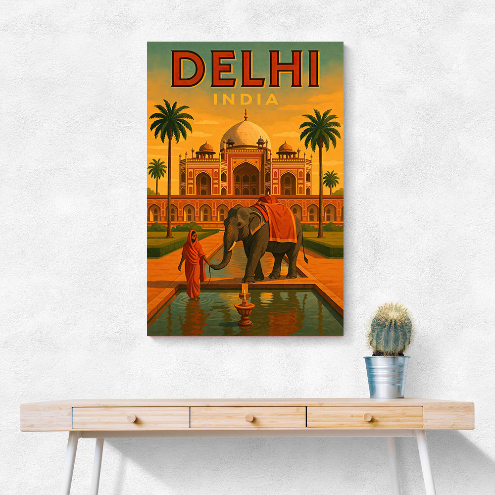 Delhi India Travel Poster Wall Art Delhi India Travel Poster Wall Art