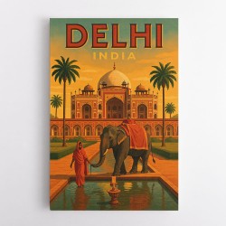 Delhi India Travel Poster Wall Art