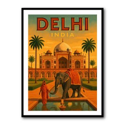 Delhi India Travel Poster Wall Art