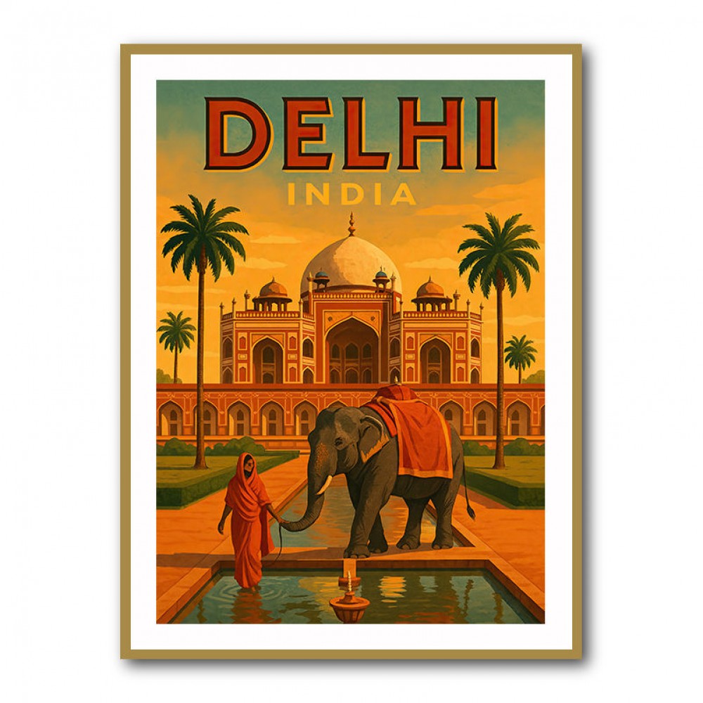 Delhi India Travel Poster Wall Art Delhi India Travel Poster Wall Art