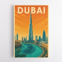 Downtown Dubai Travel Poster Wall Art