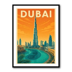 Downtown Dubai Travel Poster Wall Art