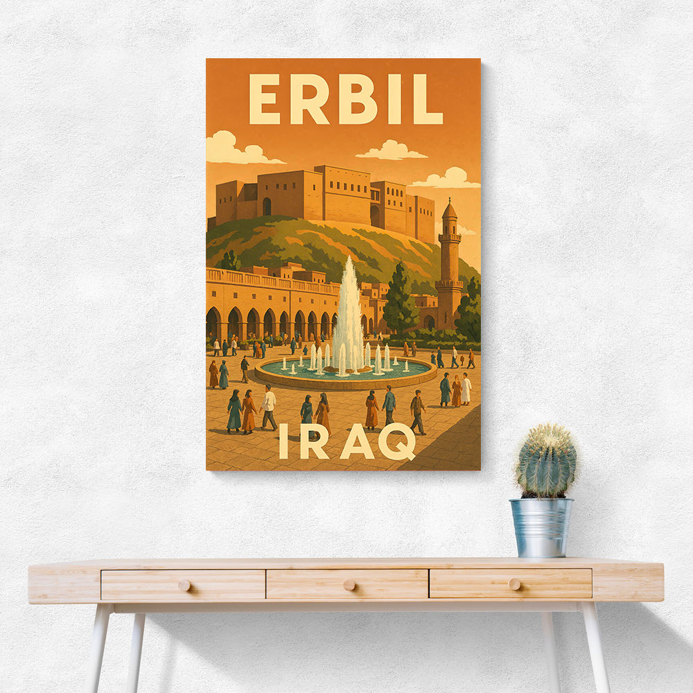 Erbil Iraq Travel Poster Wall Art Erbil Iraq Travel Poster Wall Art