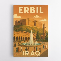 Erbil Iraq Travel Poster Wall Art