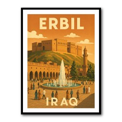 Erbil Iraq Travel Poster Wall Art