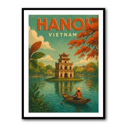 Hanoi Travel Poster 1 Wall Art