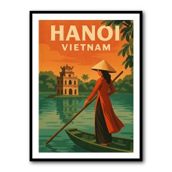 Hanoi Travel Poster Wall Art