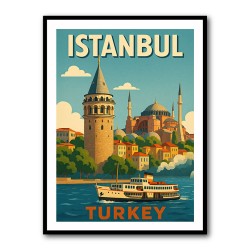 Istanbul Turkey Travel Poster 1 Wall Art