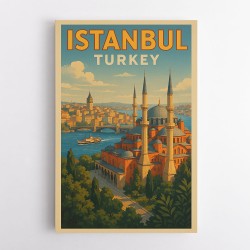 Istanbul Turkey Travel Poster Wall Art