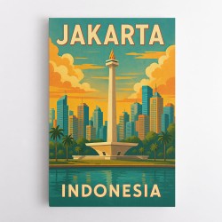 Jakarta Indonesia Travel Poster 2 Wall Art