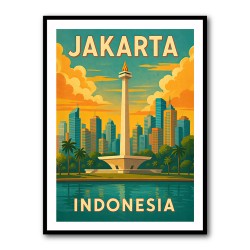 Jakarta Indonesia Travel Poster 2 Wall Art