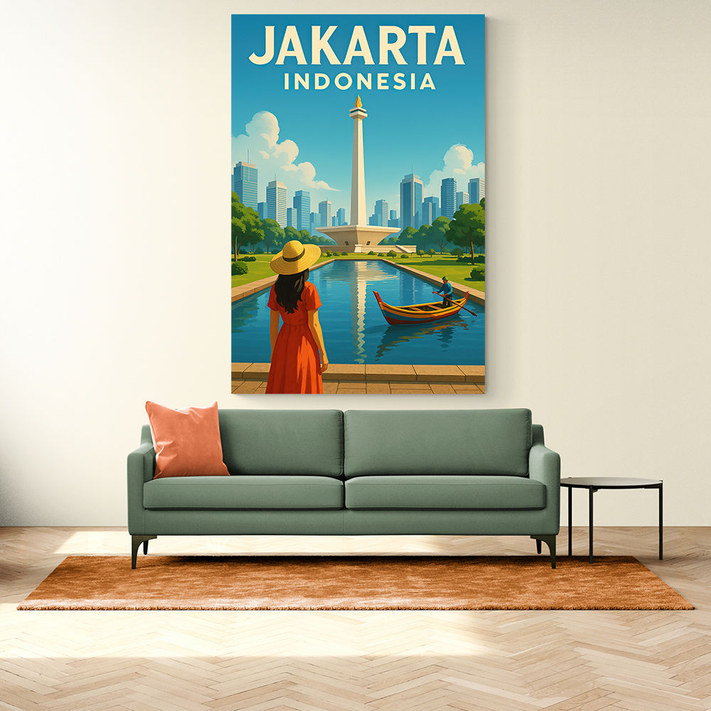 Jakarta Indonesia Travel Poster Wall Art Jakarta Indonesia Travel Poster Wall Art