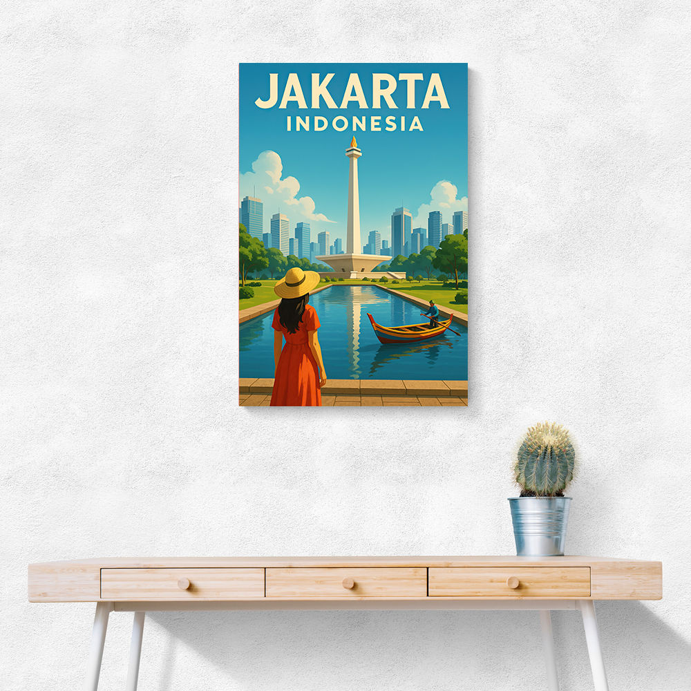 Jakarta Indonesia Travel Poster Wall Art Jakarta Indonesia Travel Poster Wall Art