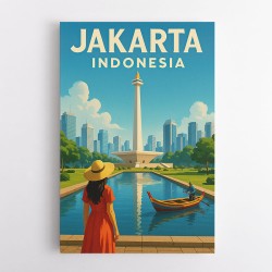 Jakarta Indonesia Travel Poster Wall Art